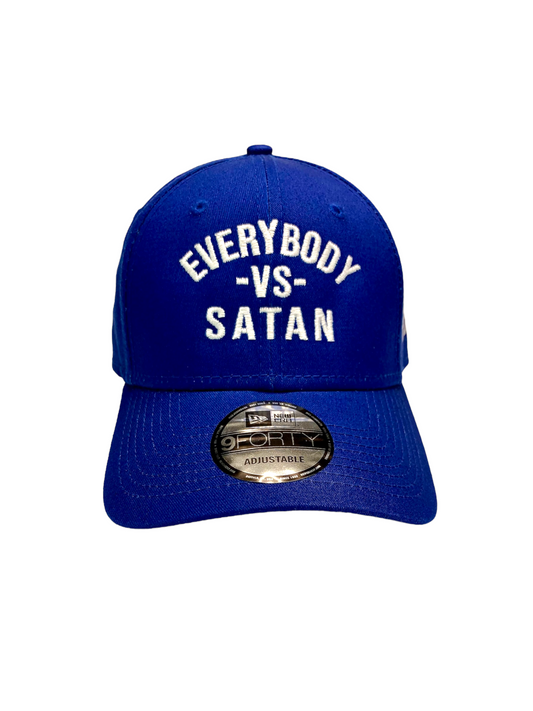 Everybody -Vs- Satan  New Era Royal Blue & White Structured Cap