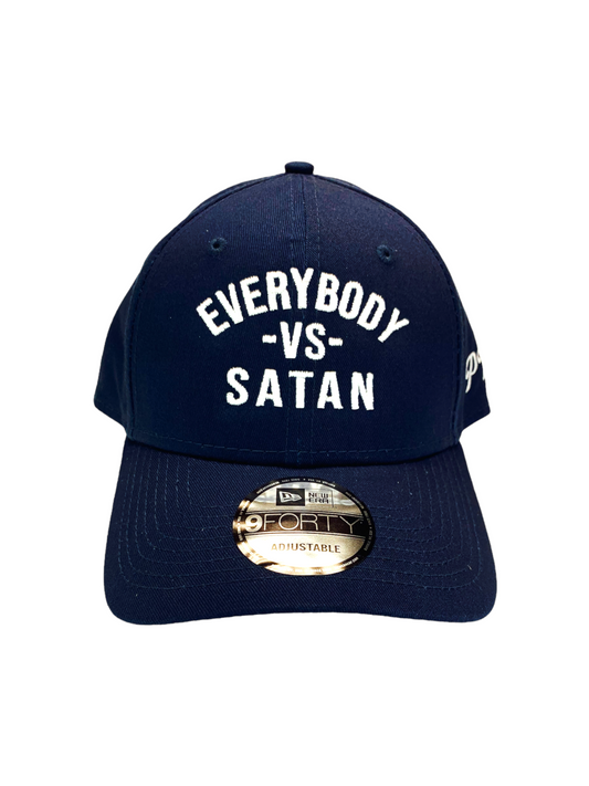 Everybody -Vs - Satan  New  Era Embroidered  Navy & White Structured Cap