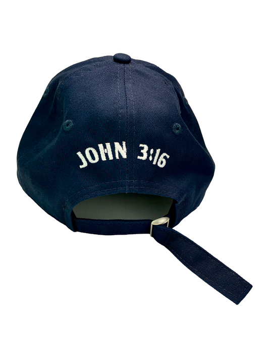 John 3:16 New Era Embroidered Navy & White Unstructured Cap