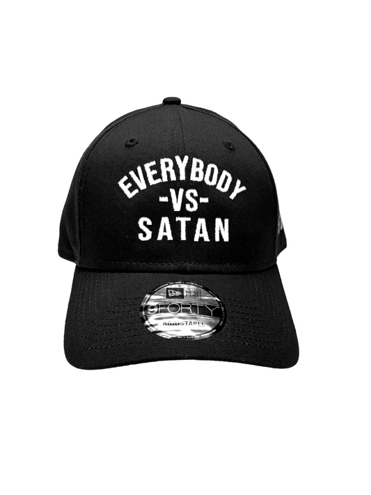 Everybody -Vs - Satan  New Era Embroidered  Black & White  Structured Cap