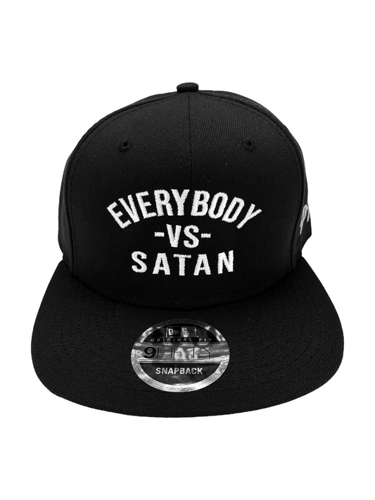 Everybody -Vs- Satan  New Era  Black & White Flat Bill Snapback Cap