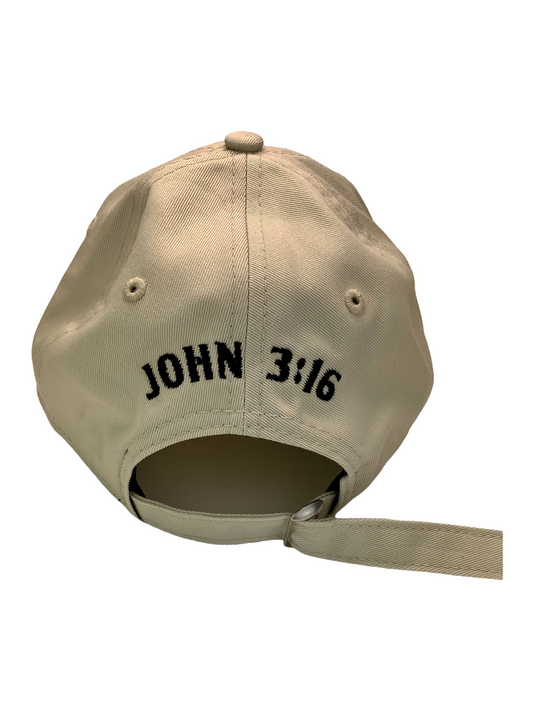John 3:16 New Era Embroidered Stone & Black Unstructured Cap
