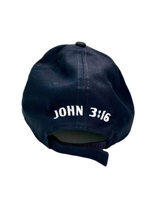 John 3:16 New Era Embroidered  Navy & White Structured Cap