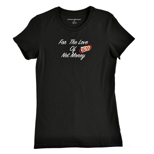 For The Love Of God  Womens Black & White Slim-fit T Shirt
