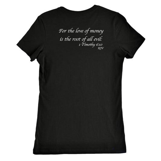 For The Love Of God  Womens Black & White Slim-fit T Shirt