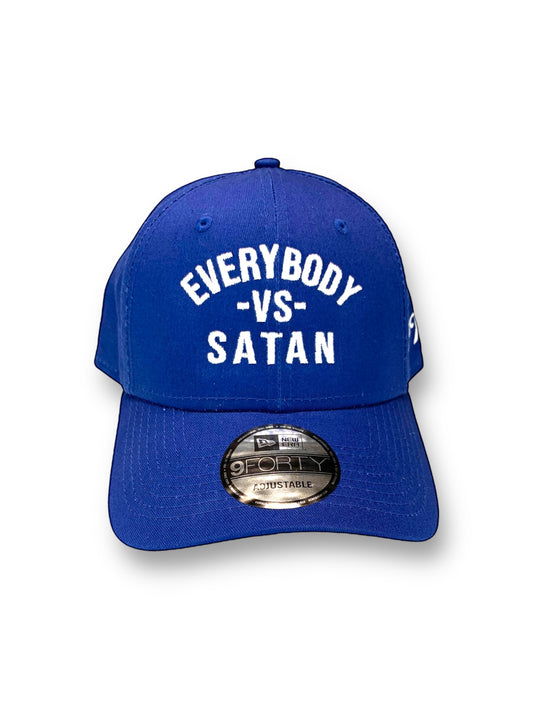 Everybody -Vs- Satan  New Era Royal Blue & White Structured Cap
