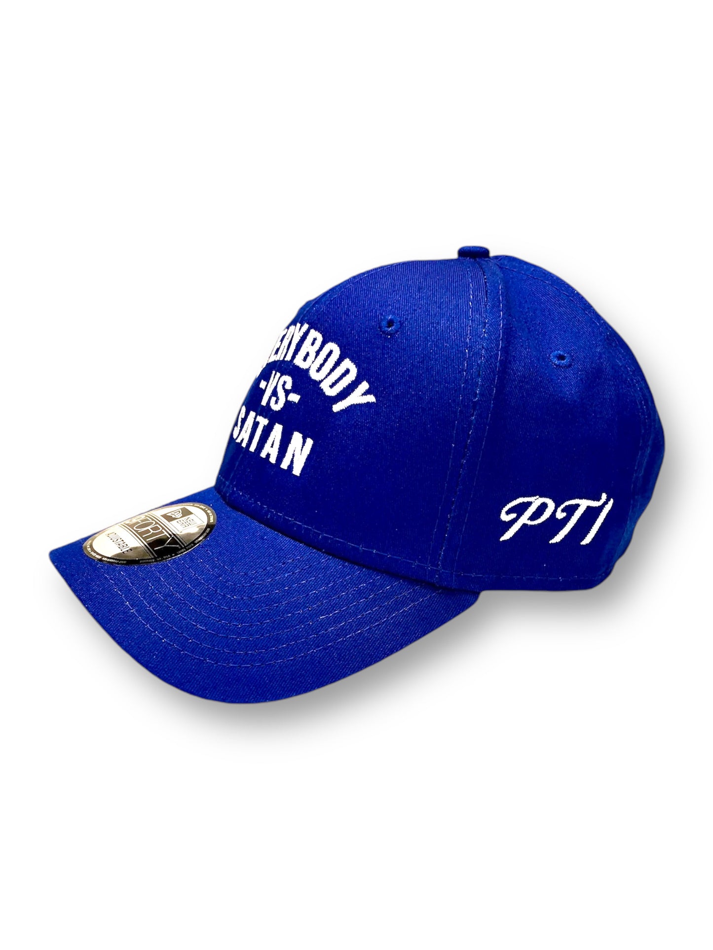 Everybody -Vs- Satan  New Era Royal Blue & White Structured Cap
