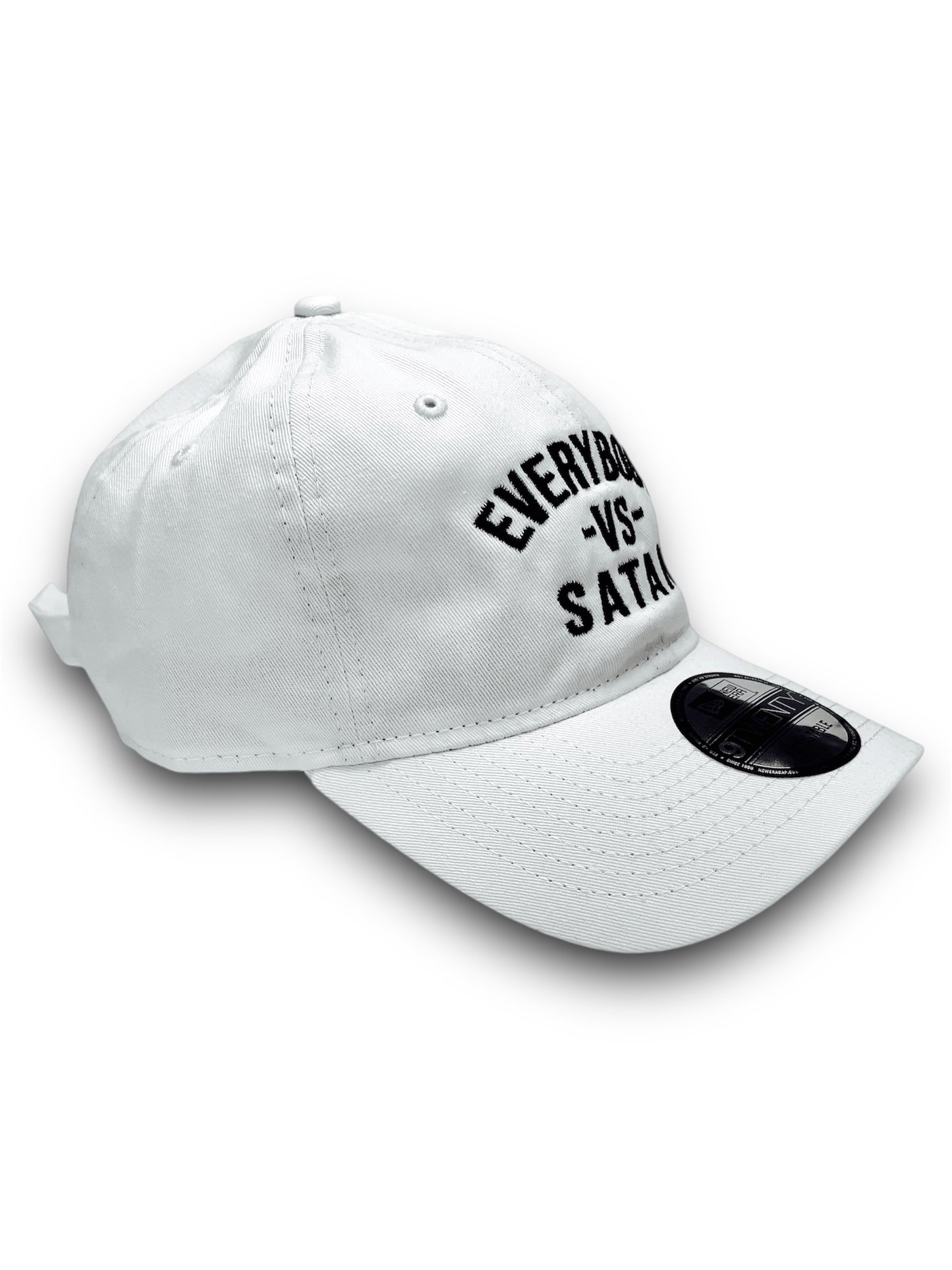 Everybody -Vs-Satan New Era Embroidered  White & Black  Unstructured Cap