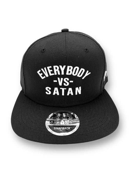 Everybody -Vs- Satan  New Era  Black & White Flat Bill Snapback Cap