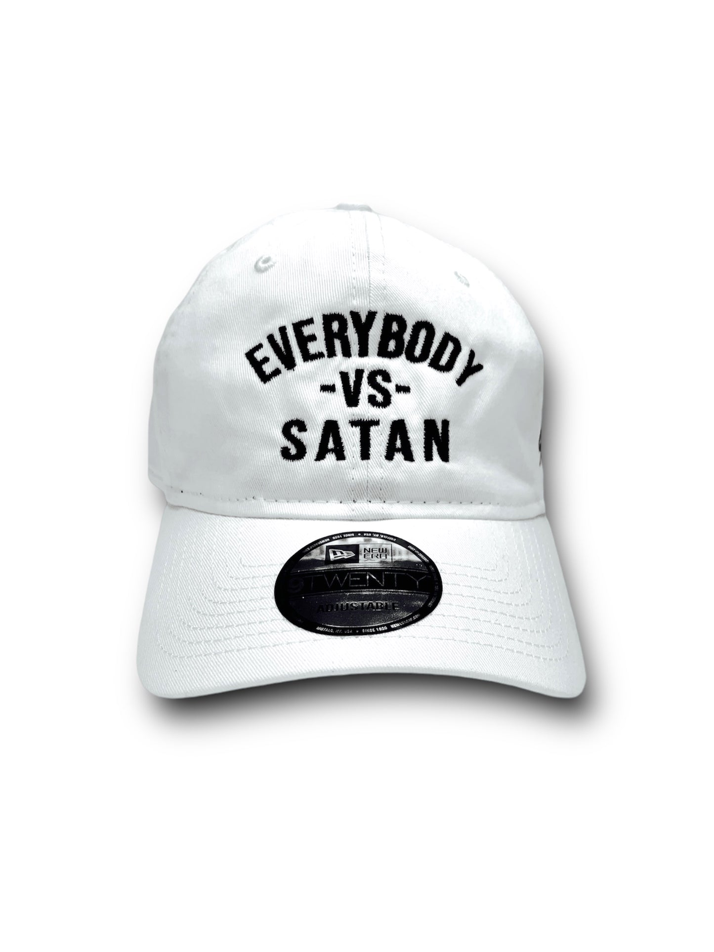 Everybody -Vs-Satan New Era Embroidered  White & Black  Unstructured Cap