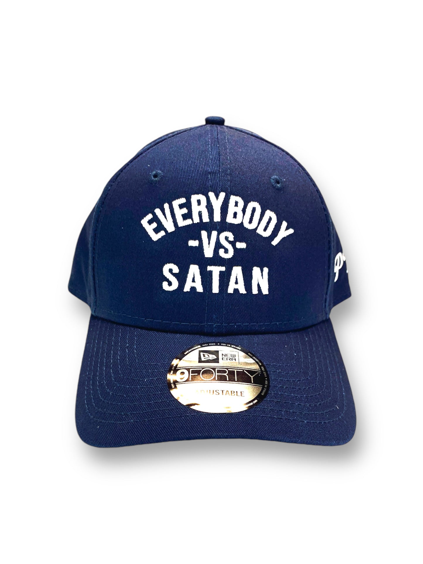 Everybody -Vs - Satan  New  Era Embroidered  Navy & White Structured Cap