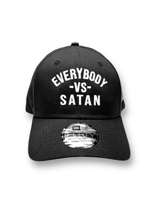 Everybody -Vs - Satan  New Era Embroidered  Black & White  Structured Cap