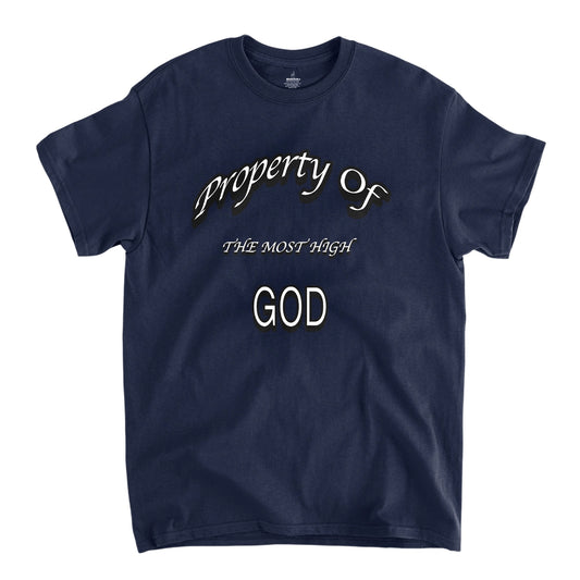 Property Of The Most High Navy Blue Unisex T-Shirt