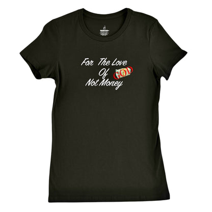 For The Love Of God  Womens Black & White Slim-fit T Shirt