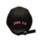 John 3:16 New Era Embroidered  Black & Pink Unstructured Cap