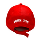 John 3:16 New Era Embroidered Red & White Structured Cap